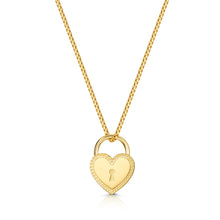 Load image into Gallery viewer, Italian Love Lock Heart Padlock Necklace – Gold
