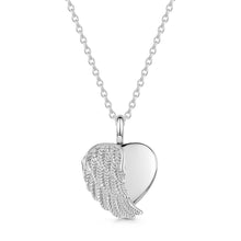 Load image into Gallery viewer, Angel Wing Heart Locket - Silver