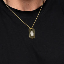 Load image into Gallery viewer, Men's Fingerprint Army Dog Tag Necklace - Gold