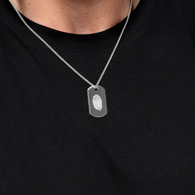 Load image into Gallery viewer, Men's Fingerprint Army Dog Tag Necklace - Silver