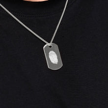 Load image into Gallery viewer, Men's Fingerprint Army Dog Tag Necklace - Silver
