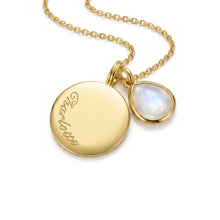 Load image into Gallery viewer, Birthstone Coin Name Necklace-Gold