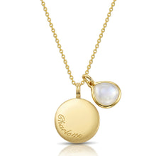 Load image into Gallery viewer, Birthstone Coin Name Necklace-Gold