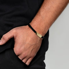 Load image into Gallery viewer, Men's Braided Double Cord Bracelet With Ingot Urn - Gold