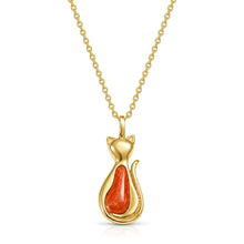 Load image into Gallery viewer, Cat Silhouette Ashes Resin Necklace - Gold