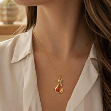 Load image into Gallery viewer, Cat Silhouette Ashes Resin Necklace - Gold