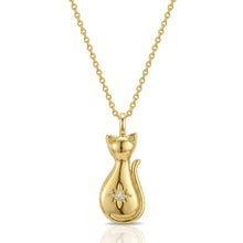 Load image into Gallery viewer, Cat Crystal Urn Necklace - Gold