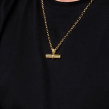 Load image into Gallery viewer, Men's Chunky T Bar Urn Necklace - Gold