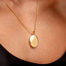 Load image into Gallery viewer, Oval Locket With Clear Crystal - Gold