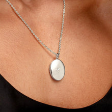 Load image into Gallery viewer, Oval Locket With Clear Crystal - Silver