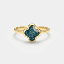 Load image into Gallery viewer, Clover Ashes Resin Ring - Gold