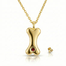 Load image into Gallery viewer, Diamanté Dog Bone Urn Necklace - Gold