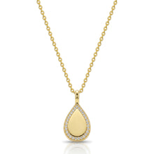 Load image into Gallery viewer, Crystal Edged Teardrop Ashes Urn Necklace - Gold