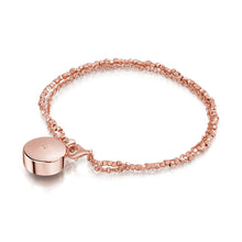 Load image into Gallery viewer, Diamond Drum Urn Bracelet with Nugget Chain - Rose Gold