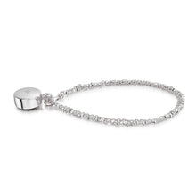 Load image into Gallery viewer, Diamond Drum Urn Bracelet with Nugget Chain - Silver