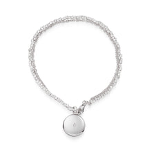 Load image into Gallery viewer, Diamond Drum Urn Bracelet with Nugget Chain - Silver