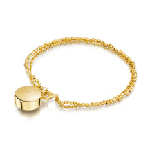 Load image into Gallery viewer, Diamond Drum Urn Bracelet with Nugget Chain - Gold