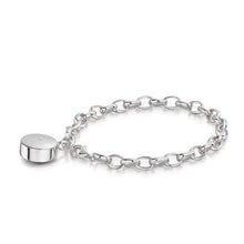 Load image into Gallery viewer, Diamond Drum Urn Bracelet with Links Chain - Silver