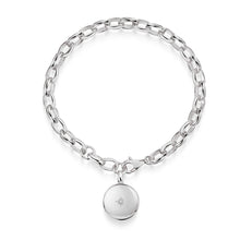 Load image into Gallery viewer, Diamond Drum Urn Bracelet with Links Chain - Silver