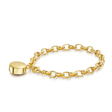 Load image into Gallery viewer, Diamond Drum Urn Bracelet with Links Chain - Gold