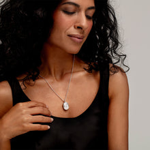 Load image into Gallery viewer, Small Howlite Dog Tag Locket - Silver