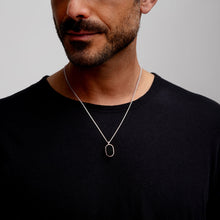 Load image into Gallery viewer, Men's Small Onyx Dog Tag Locket - Silver