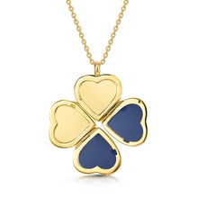 Load image into Gallery viewer, 4 Photo Heart Clover Locket - Gold