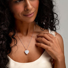 Load image into Gallery viewer, Mother of Pearl Modern Heart Locket – Silver