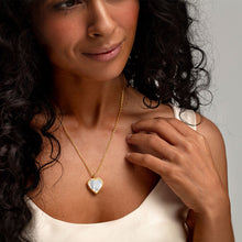 Load image into Gallery viewer, Mother of Pearl Modern Heart Locket – Gold