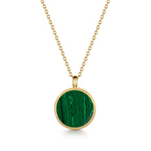 Load image into Gallery viewer, Malachite Modern Round Locket – Gold