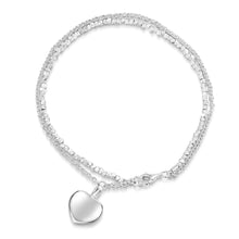 Load image into Gallery viewer, Nugget Chain Heart Urn Ashes Bracelet – Silver