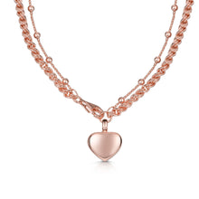 Load image into Gallery viewer, Rope Chain Heart Urn Ashes Bracelet – Rose Gold