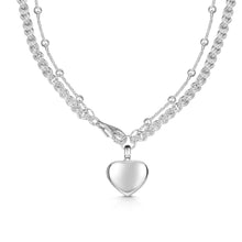 Load image into Gallery viewer, Rope Chain Heart Urn Ashes Bracelet – Silver