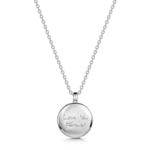 Load image into Gallery viewer, Small Round Ashes Urn Handwriting Necklace – Silver