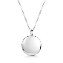 Load image into Gallery viewer, Round Drum Urn Ashes Necklace – Silver