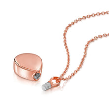 Load image into Gallery viewer, Diamond Set Teardrop Urn Ashes Necklace – Rose Gold