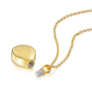 Teardrop Malachite Ashes Urn Necklace - Gold