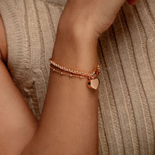 Load image into Gallery viewer, Rope Chain Heart Urn Ashes Bracelet – Rose Gold