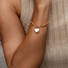 Load image into Gallery viewer, Rope Chain Heart Urn Ashes Bracelet – Rose Gold