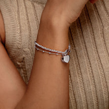 Load image into Gallery viewer, Rope Chain Heart Urn Ashes Bracelet – Silver
