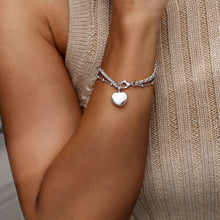 Load image into Gallery viewer, Rope Chain Heart Urn Ashes Bracelet – Silver