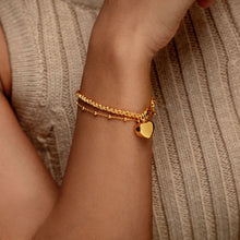 Load image into Gallery viewer, Rope Chain Heart Urn Ashes Bracelet – Gold