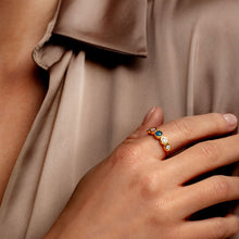 Load image into Gallery viewer, Crystal-Chain Ashes Resin Ring Gold