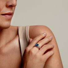 Load image into Gallery viewer, Rectangular Signet Ashes Resin Ring - Silver