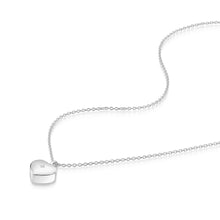 Load image into Gallery viewer, Diamond Set Heart Urn Ashes Necklace – Silver