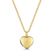 Load image into Gallery viewer, Diamond Set Heart Urn Ashes Necklace – Gold