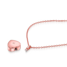 Load image into Gallery viewer, Diamond Set Heart Urn Ashes Necklace – Rose Gold