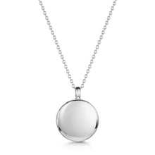 Load image into Gallery viewer, Diamond Set Round Urn Ashes Necklace – Silver