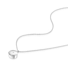 Load image into Gallery viewer, Diamond Set Round Urn Ashes Necklace – Silver