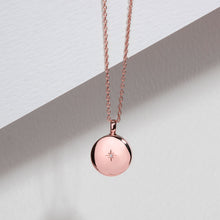 Load image into Gallery viewer, Diamond Set Round Urn Ashes Necklace – Rose Gold
